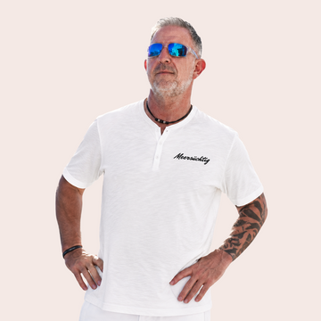 Henley T-Shirt - Weiß - Herren