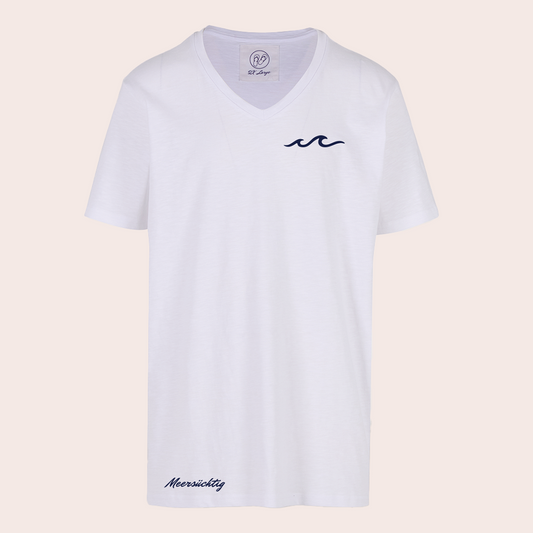 T-Shirt - Welle - V-Neck - Herren