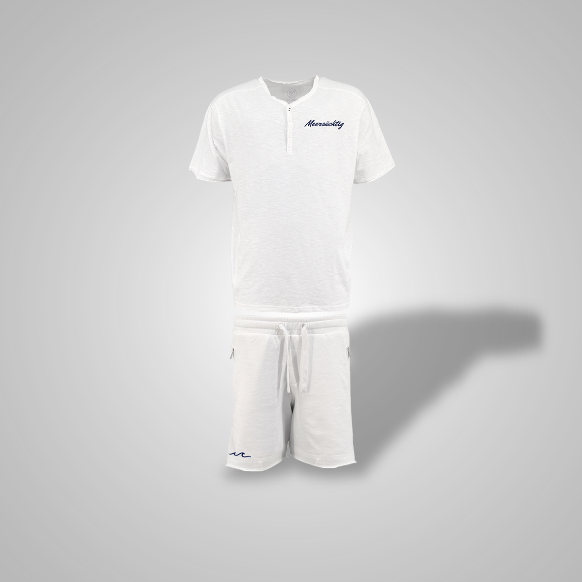 Henley Shirt & Shorts Weiß für Herren