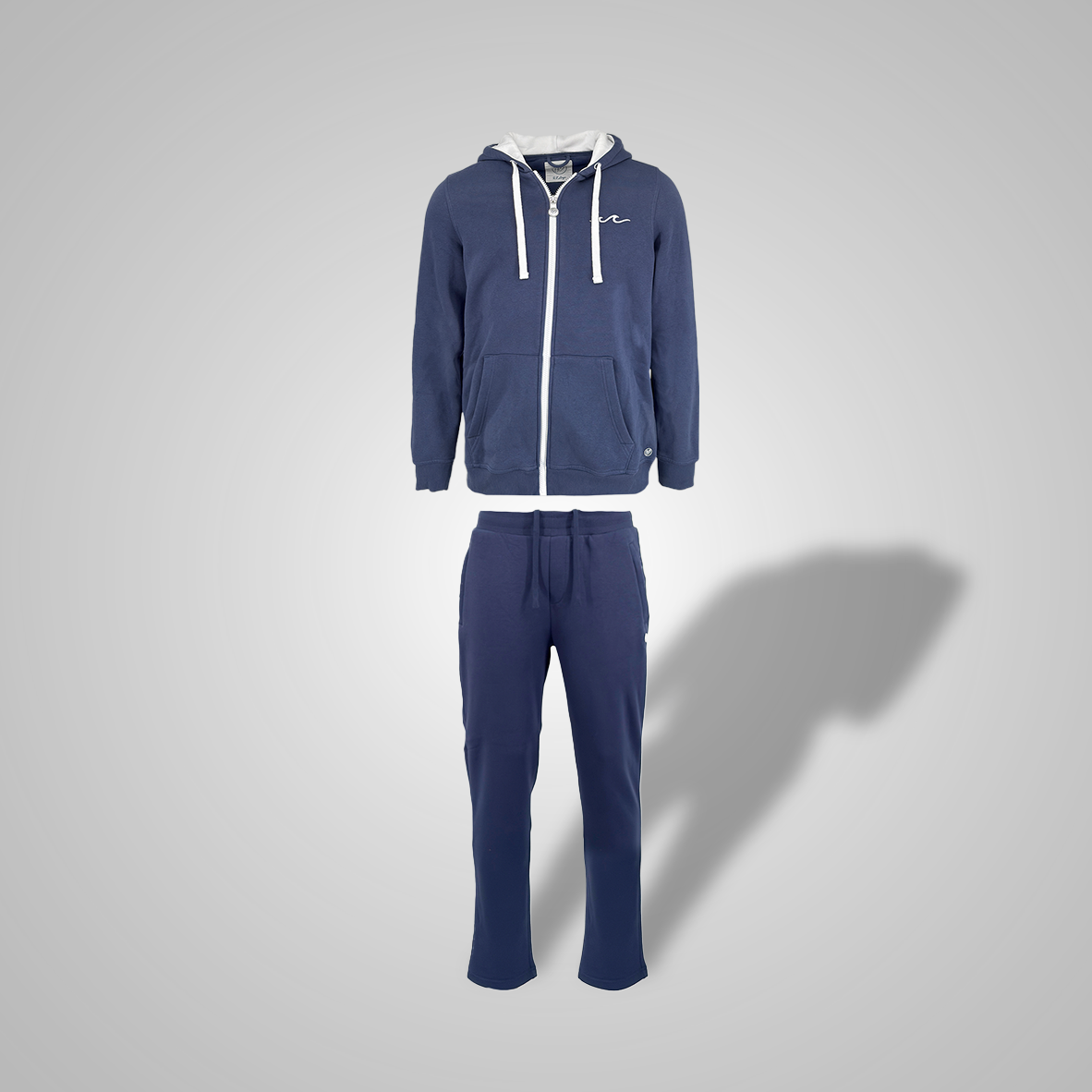 Zipper Navy x Weiß & Sweatpants - Set