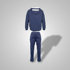 Zipper Navy x Weiß & Sweatpants - Set