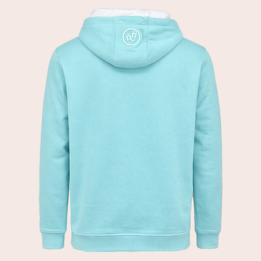 Hoodie - Berylblau x Weiß - Unisex