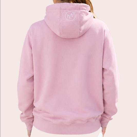 Hoodie - Softpink x Weiß - Damen