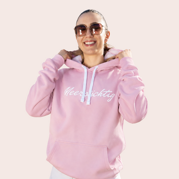 Hoodie - Softpink x Weiß - Damen