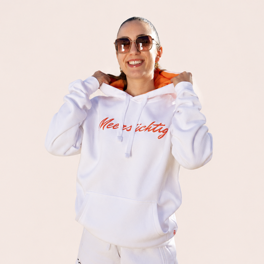 Hoodie - Weiß x Orange - Unisex
