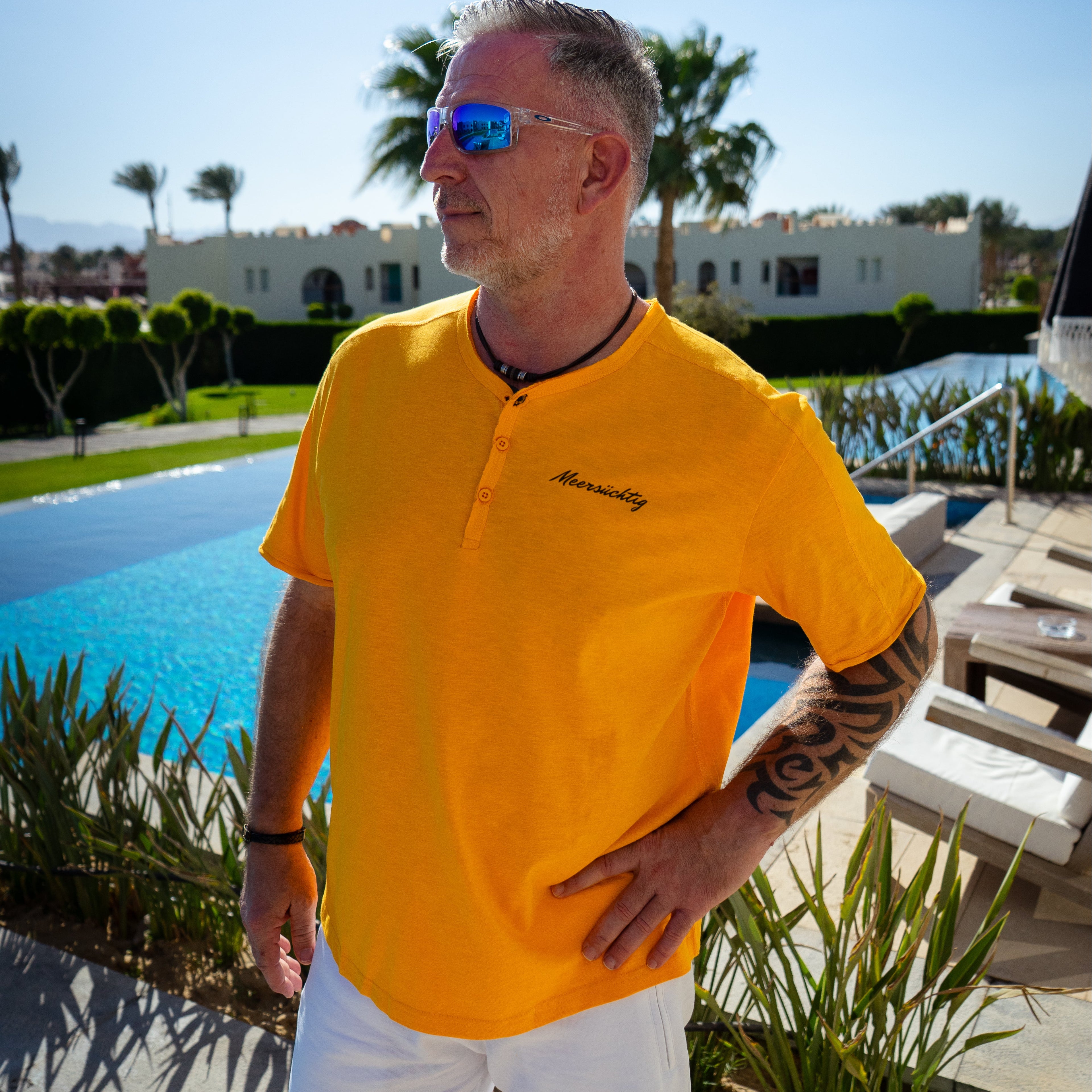 Henley T-Shirt - Magic Mango - Herren