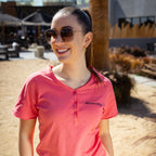 Henley T-Shirt - Pale Pink - Damen