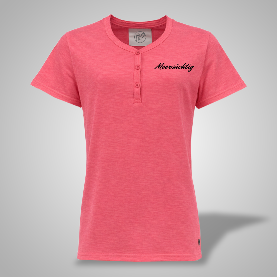 Henley T-Shirt - Pale Pink - Damen