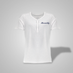 Henley T-Shirt - Weiß - Damen