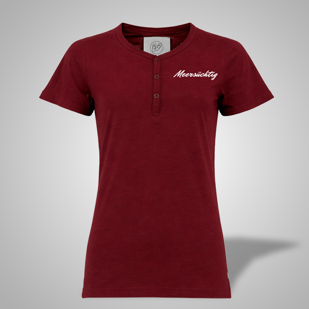 Henley T-Shirt - Cherry - Damen