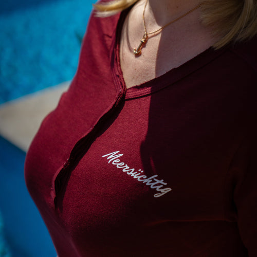 Henley T-Shirt - Cherry - Damen