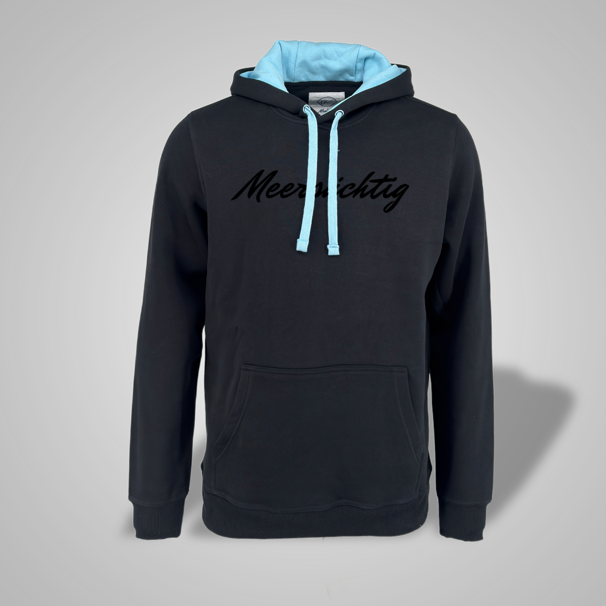 Hoodie - Schwarz x Balticblue - Unisex