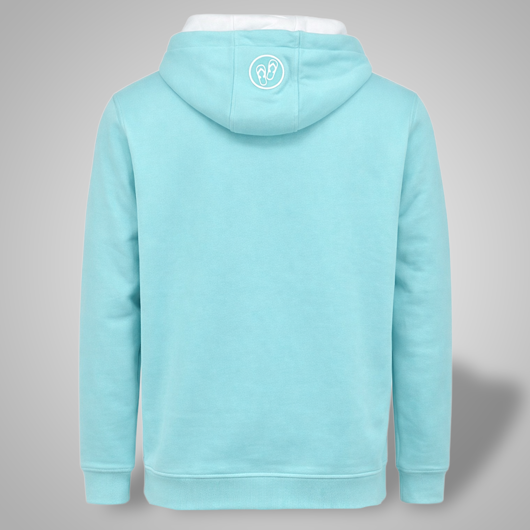 Hoodie - Berylblau x Weiß - Unisex