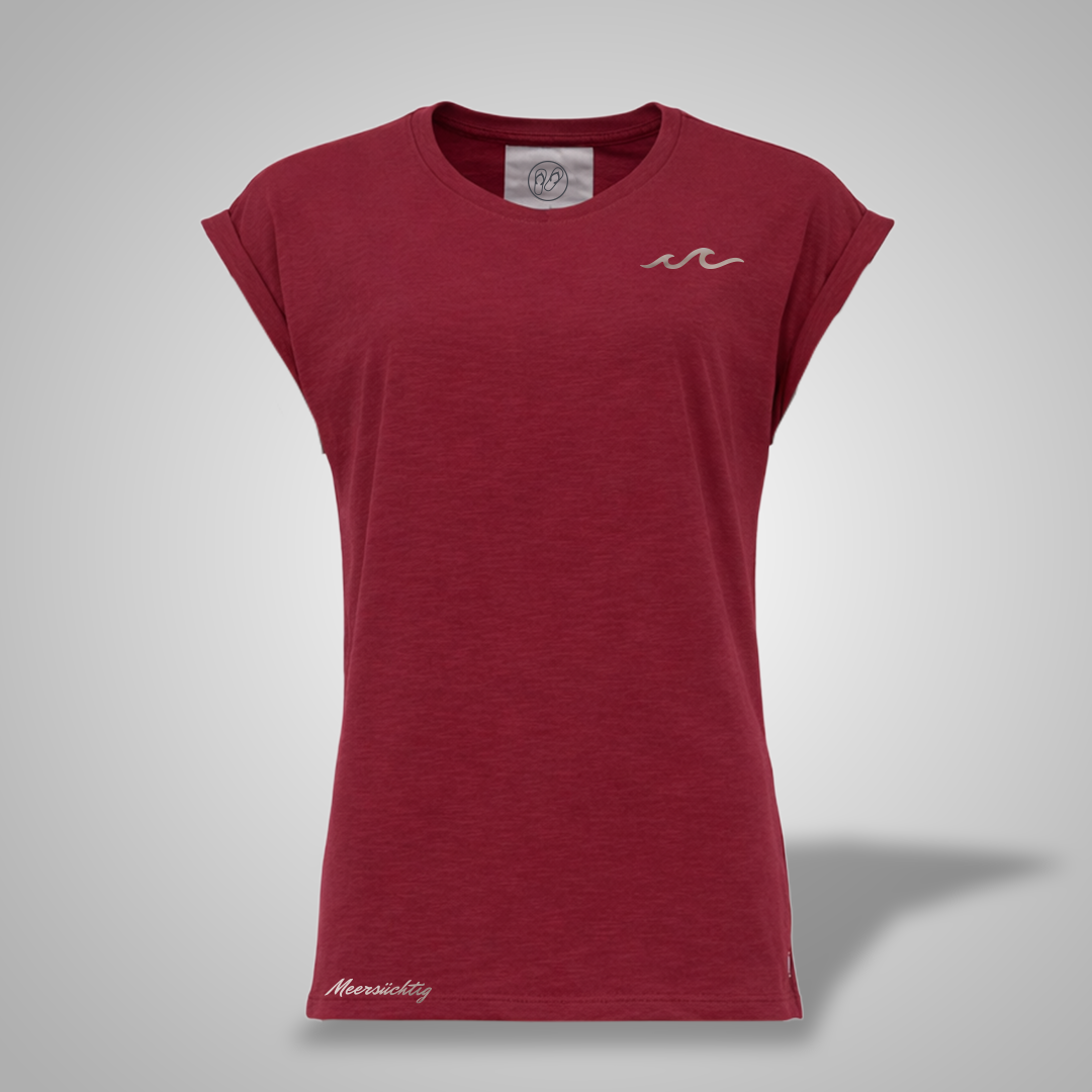 T-Shirt - Welle - rundhals - Damen