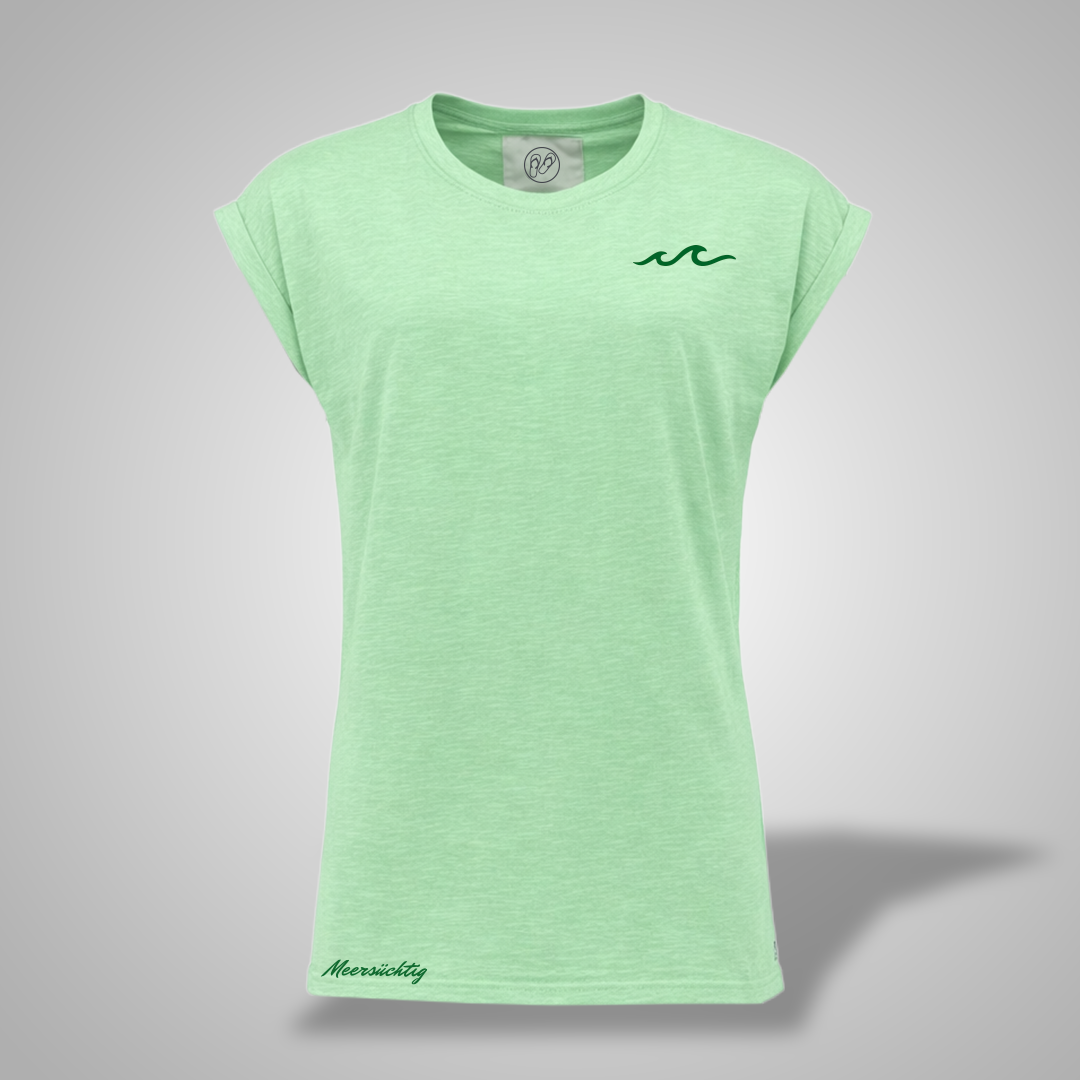 T-Shirt - Welle - rundhals - Damen
