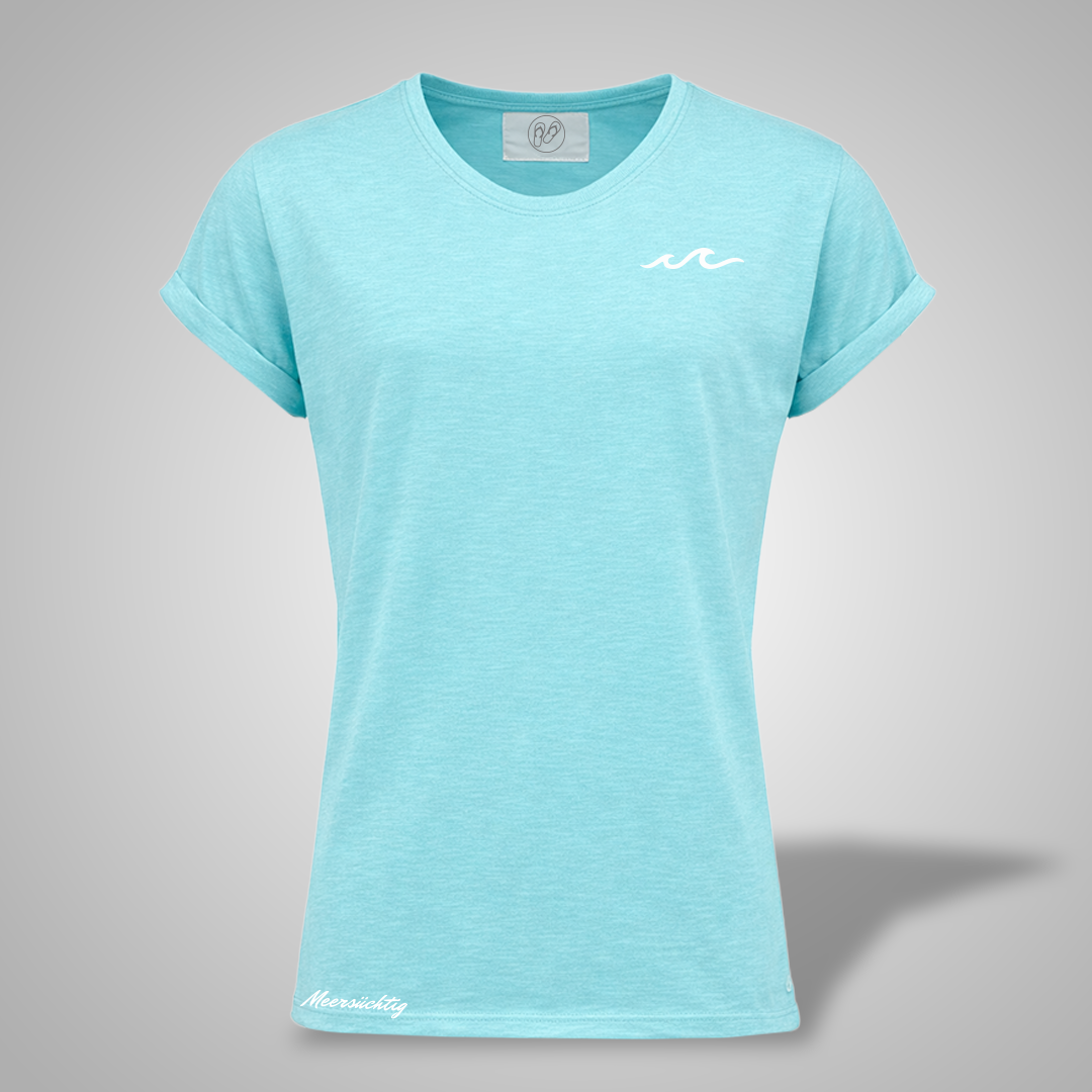 T-Shirt - Welle - rundhals - Damen