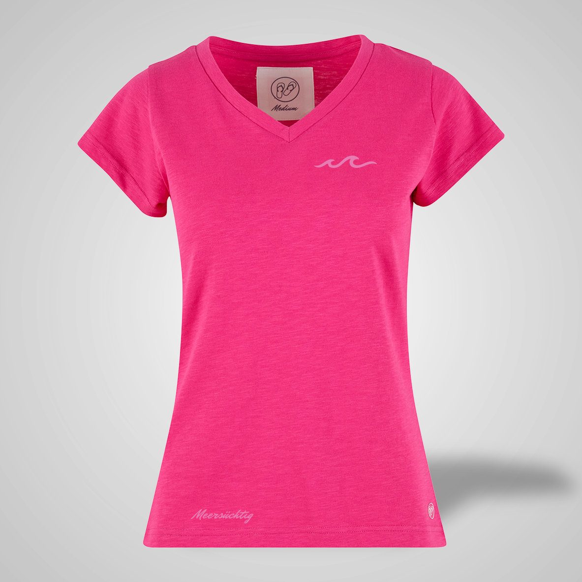 T-Shirt - Welle - V-Neck - Damen