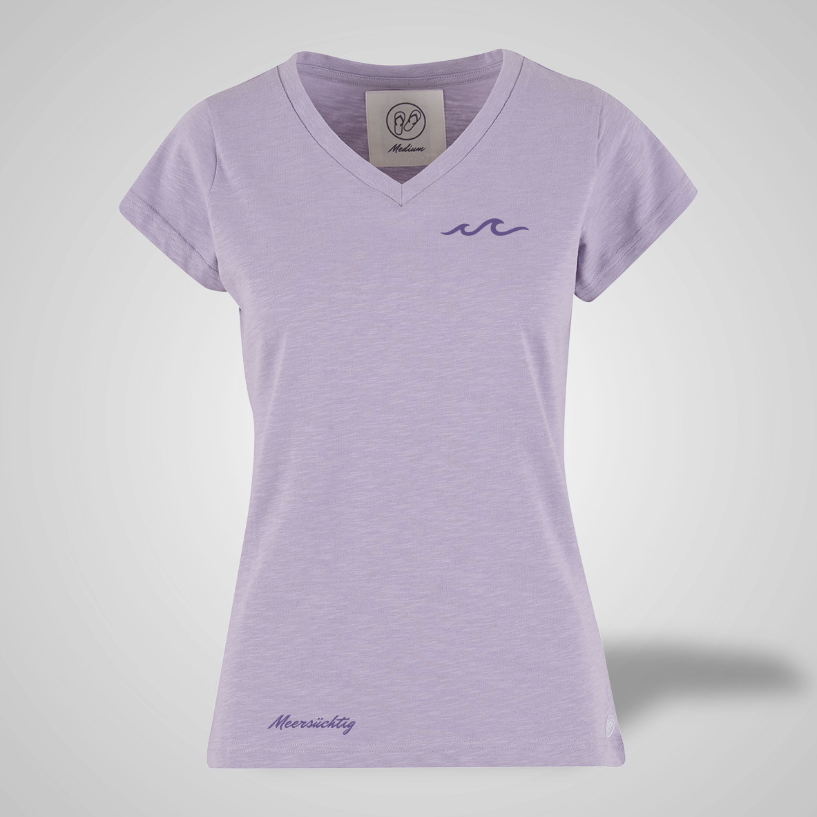 T-Shirt - Welle - V-Neck - Damen