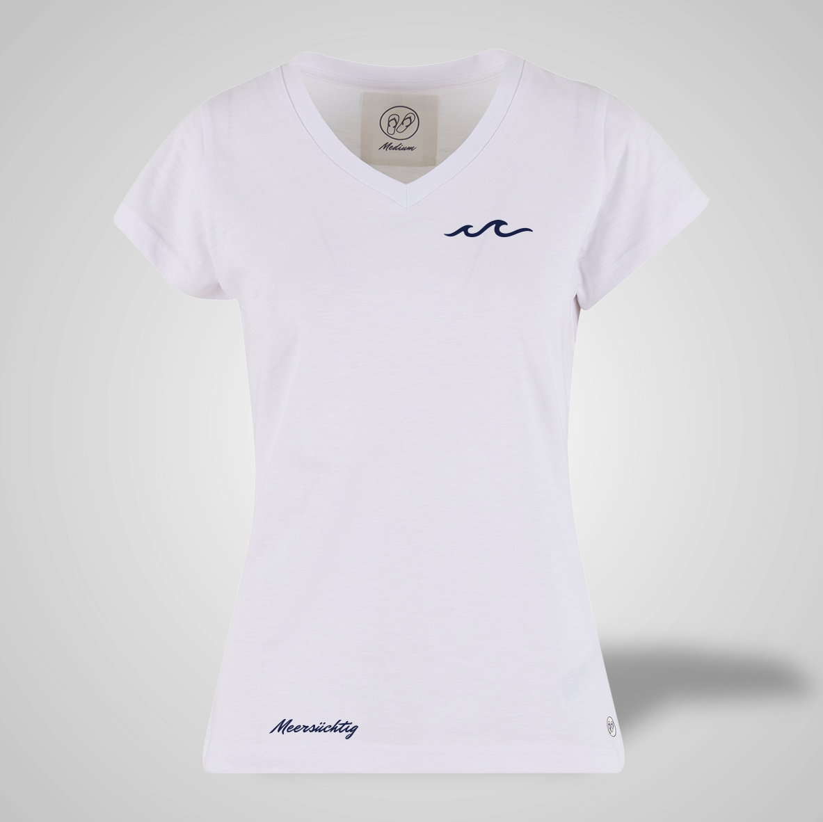 T-Shirt - Welle - V-Neck - Damen