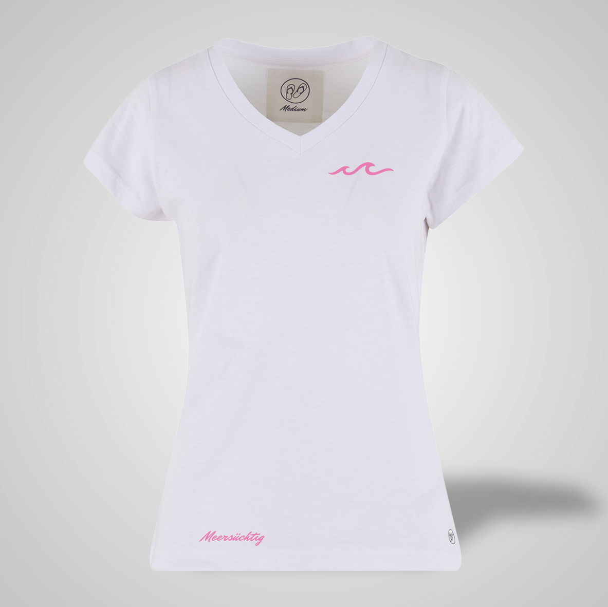 T-Shirt - Welle - V-Neck - Damen