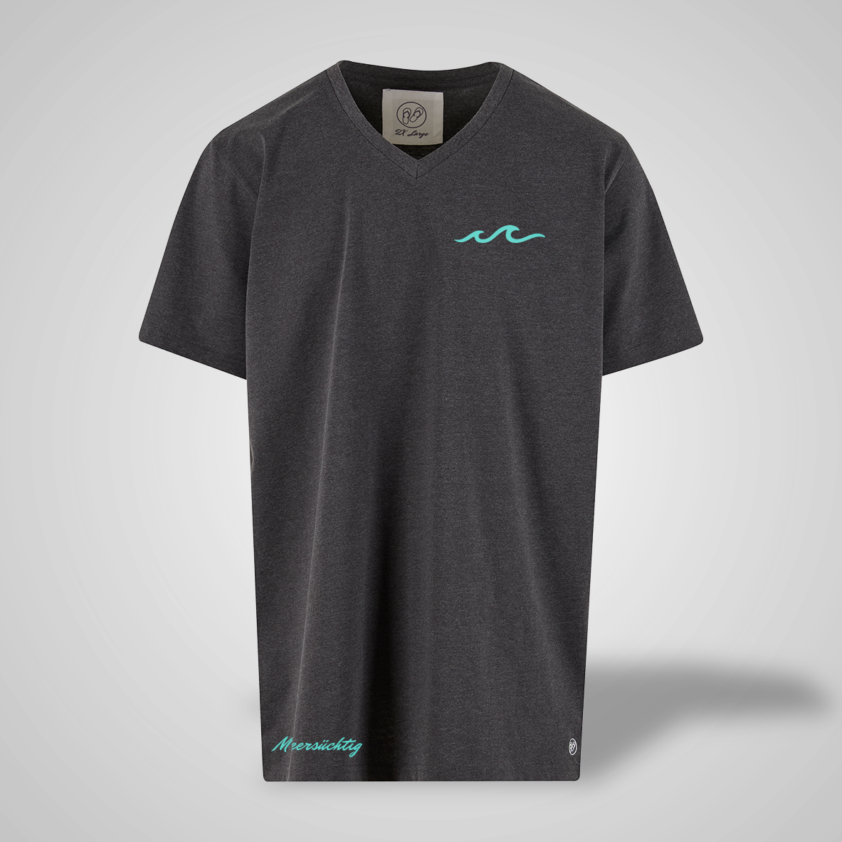 T-Shirt - Welle - V-Neck - Herren