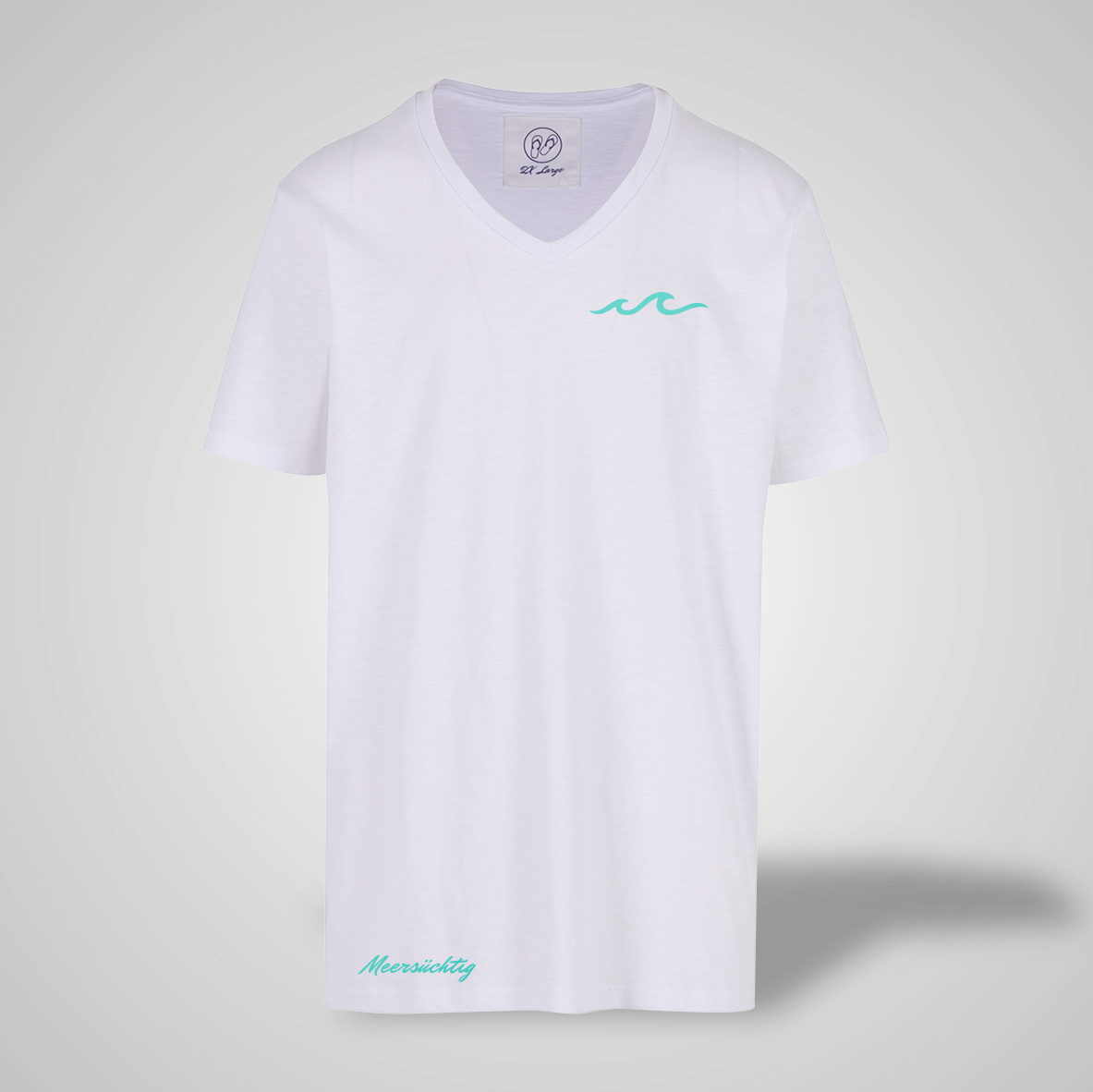 T-Shirt - Welle - V-Neck - Herren