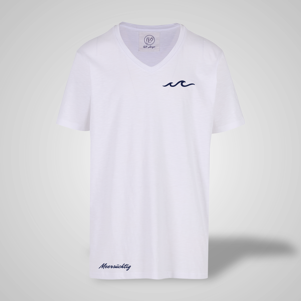 T-Shirt - Welle - V-Neck - Herren