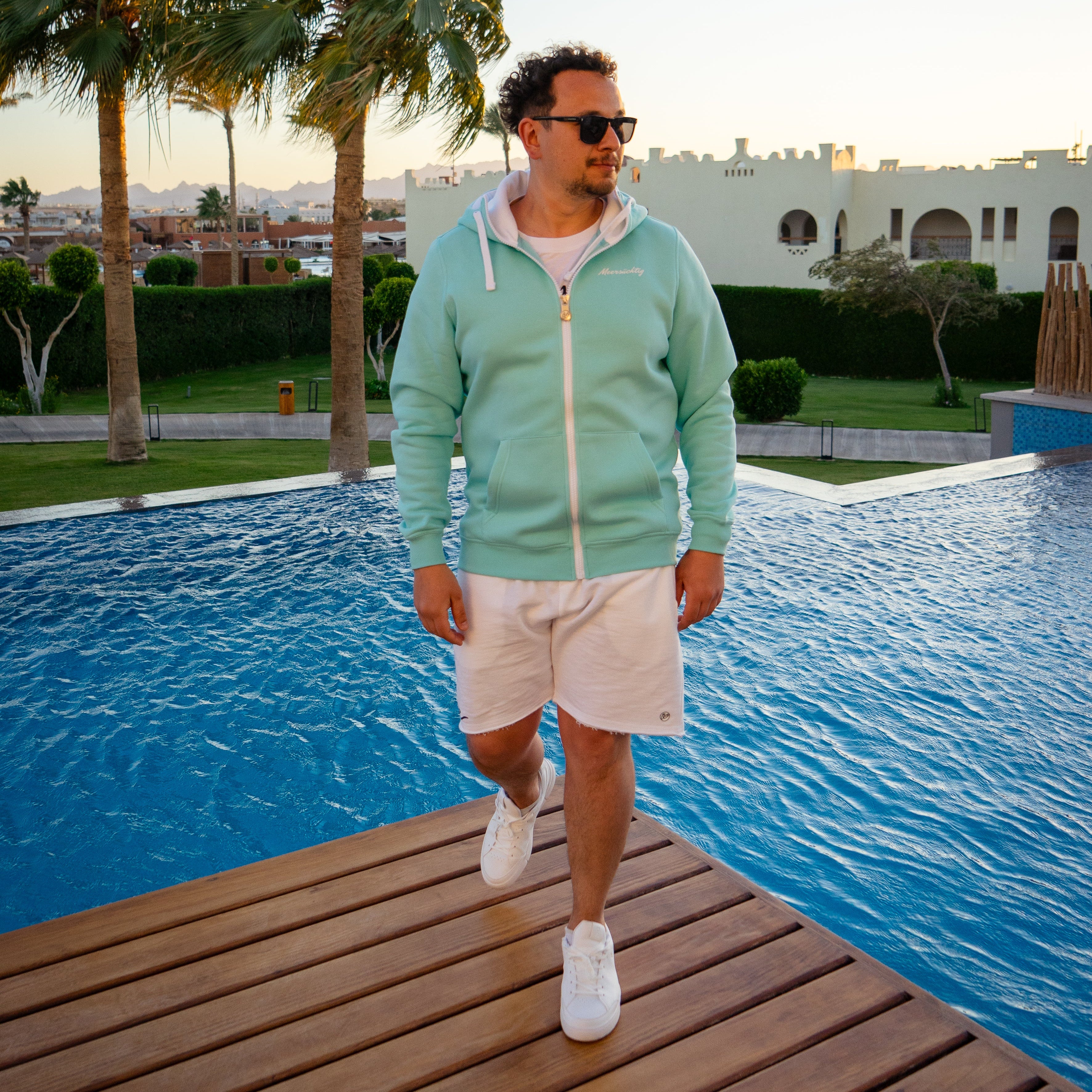 Zipper - Berylblau x Weiß - Unisex