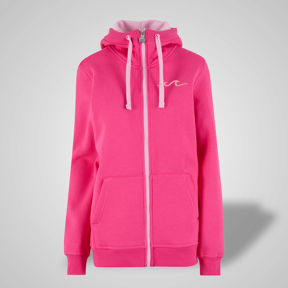 Zipper - Turtle Neck - Hibiskuspink x Softpink - Damen