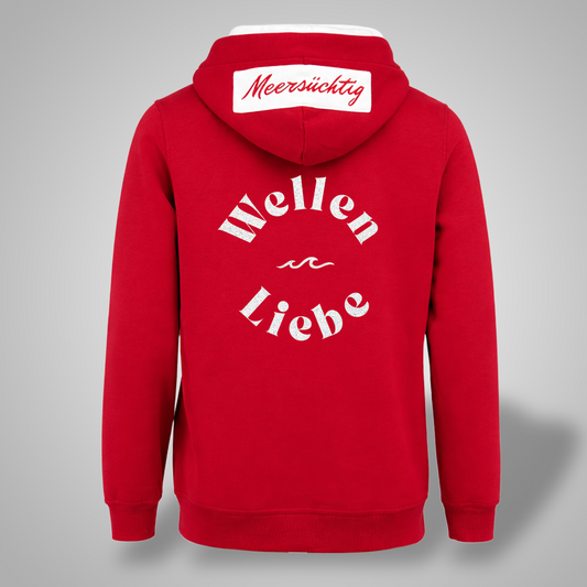 Zipper - Rot x Weiß - Glitzer Wellenliebe - Unisex
