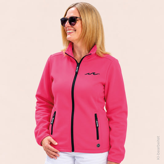 Sweatjacke - Hibiskuspink x Schwarz - Damen