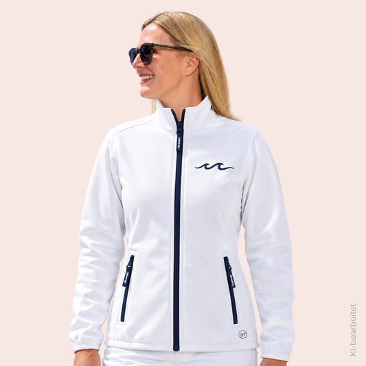 Sweatjacke - Weiß x Navy - Damen