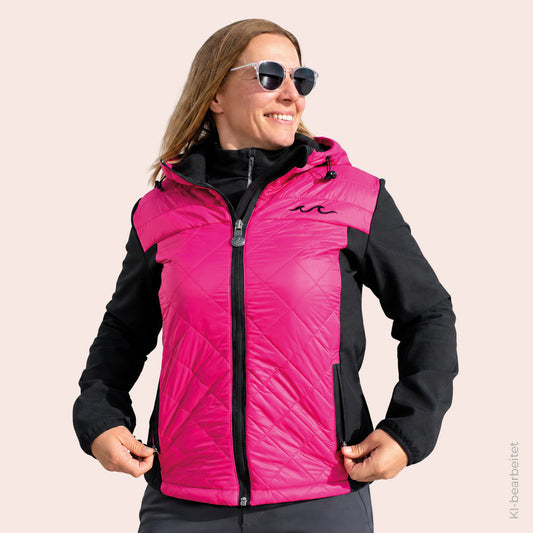 Softshelljacke - Hibiskuspink x Schwarz - Damen