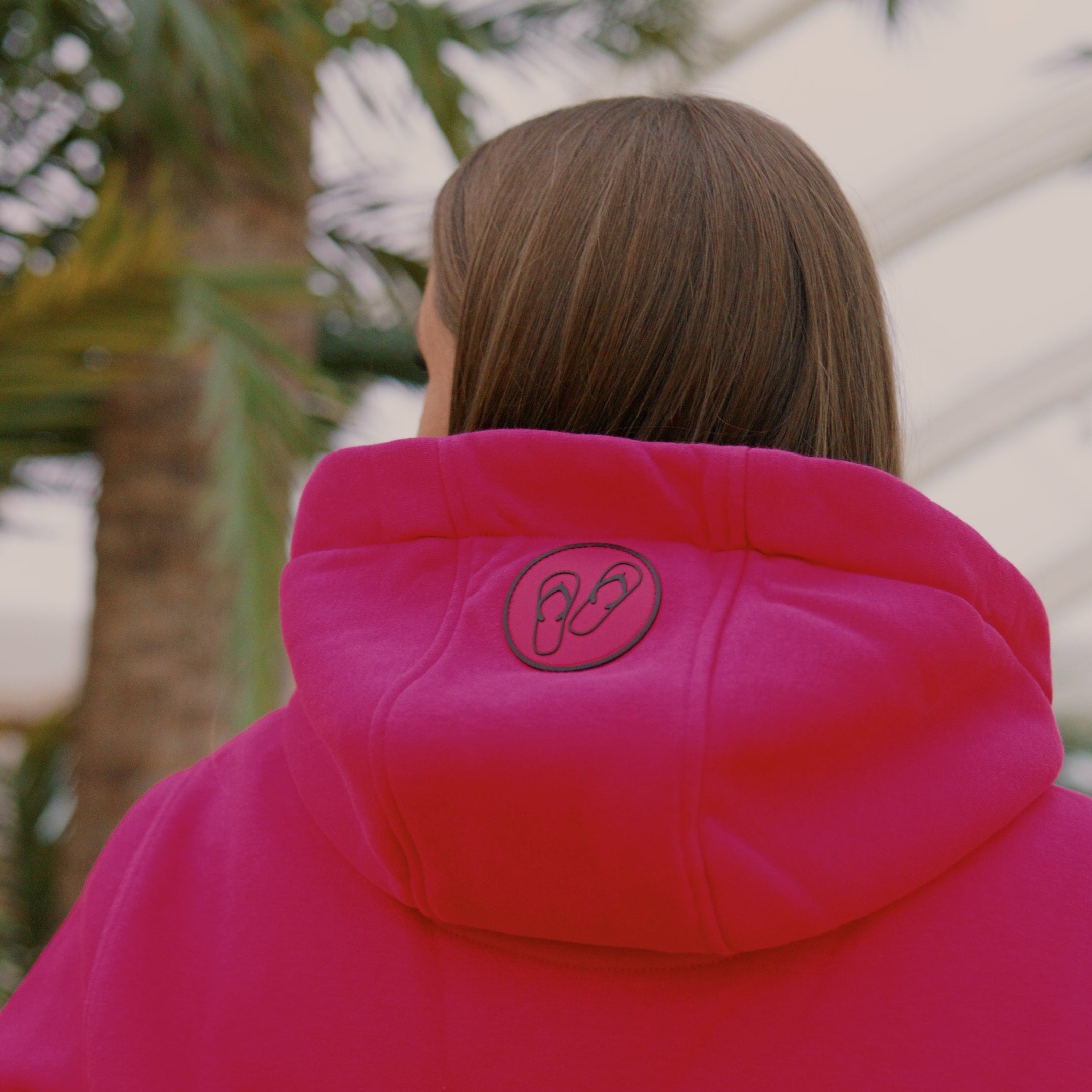 Hoodie - Hibiskus x Schwarz - Unisex