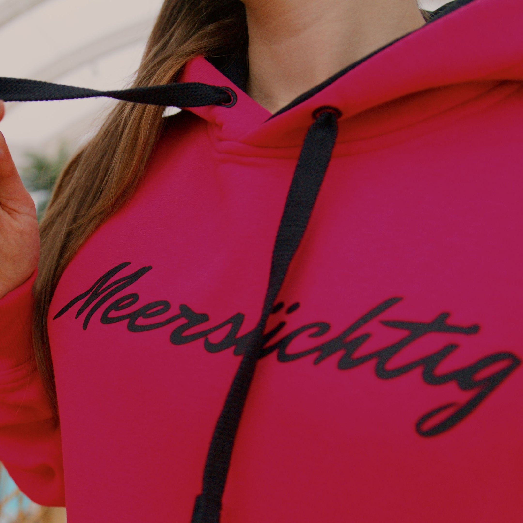 Hoodie - Hibiskus x Schwarz - Unisex