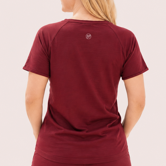 Henley T-Shirt - Cherry - Damen