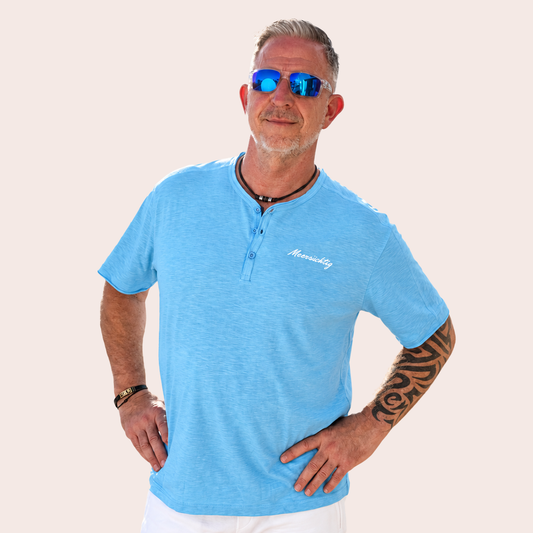 Henley T-Shirt - Balticblue - Herren