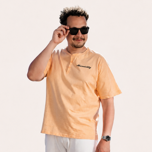 Henley T-Shirt - Soft Apricot - Herren