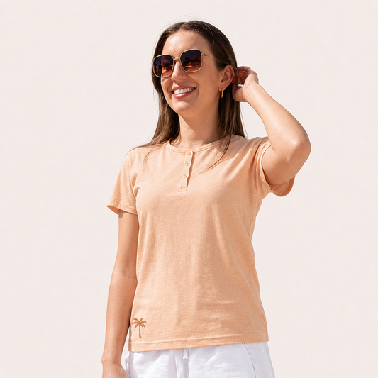 Henley T-Shirt - Palm Shadow - Damen