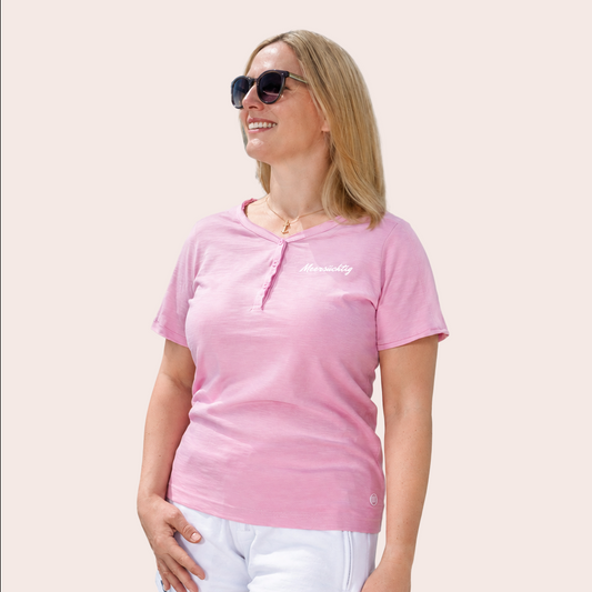 Henley T-Shirt - Softpink - Damen