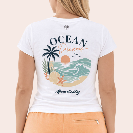 T-Shirt V-Neck - Ocean Dreams - Damen