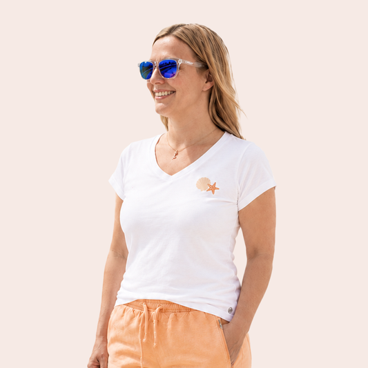 T-Shirt V-Neck - Ocean Dreams - Damen