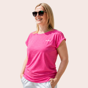 T-Shirt - Welle - rundhals - Damen