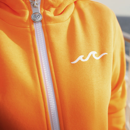 Zipper - Orange x Weiß - Glitzer Wellenliebe - Unisex