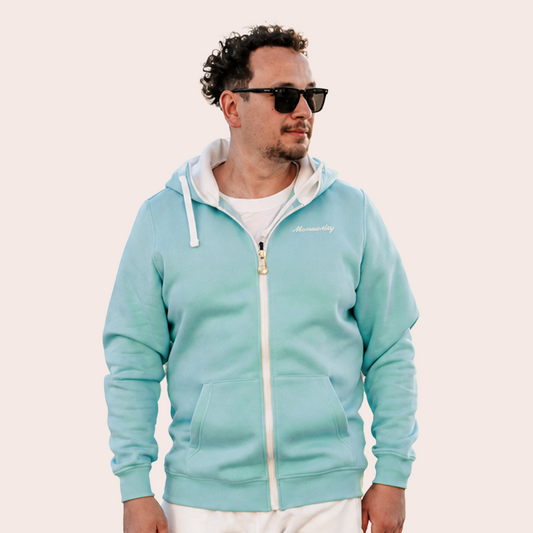 Zipper - Berylblau x Weiß - Unisex