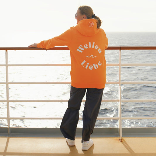 Zipper - Orange x Weiß - Glitzer Wellenliebe - Unisex