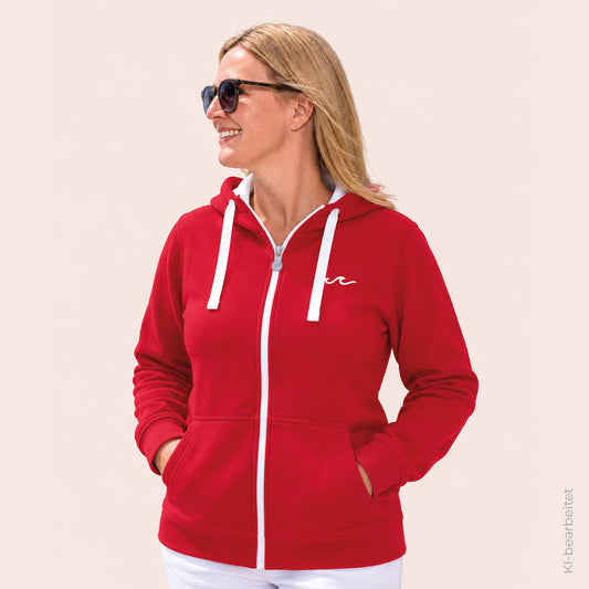Zipper - Rot x Weiß - Glitzer Wellenliebe - Unisex