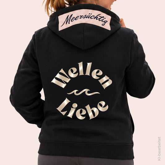 Zipper Schwarz x Softapricot - Wellenliebe - Unisex