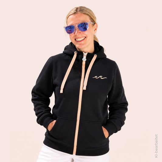 Zipper Schwarz x Softapricot - Wellenliebe - Unisex