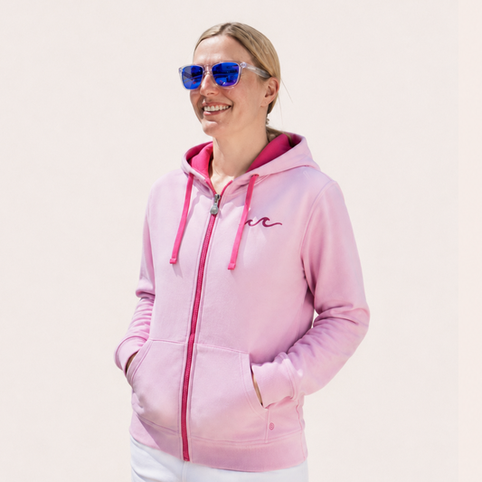 Zipper - Turtle Neck - Softpink x Hibiskuspink - Damen